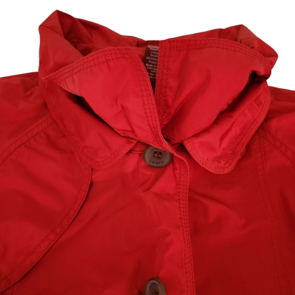 OLSEN Europe outdoor red trench coat belted lightweight jacket size m/l - Picture 9 of 16